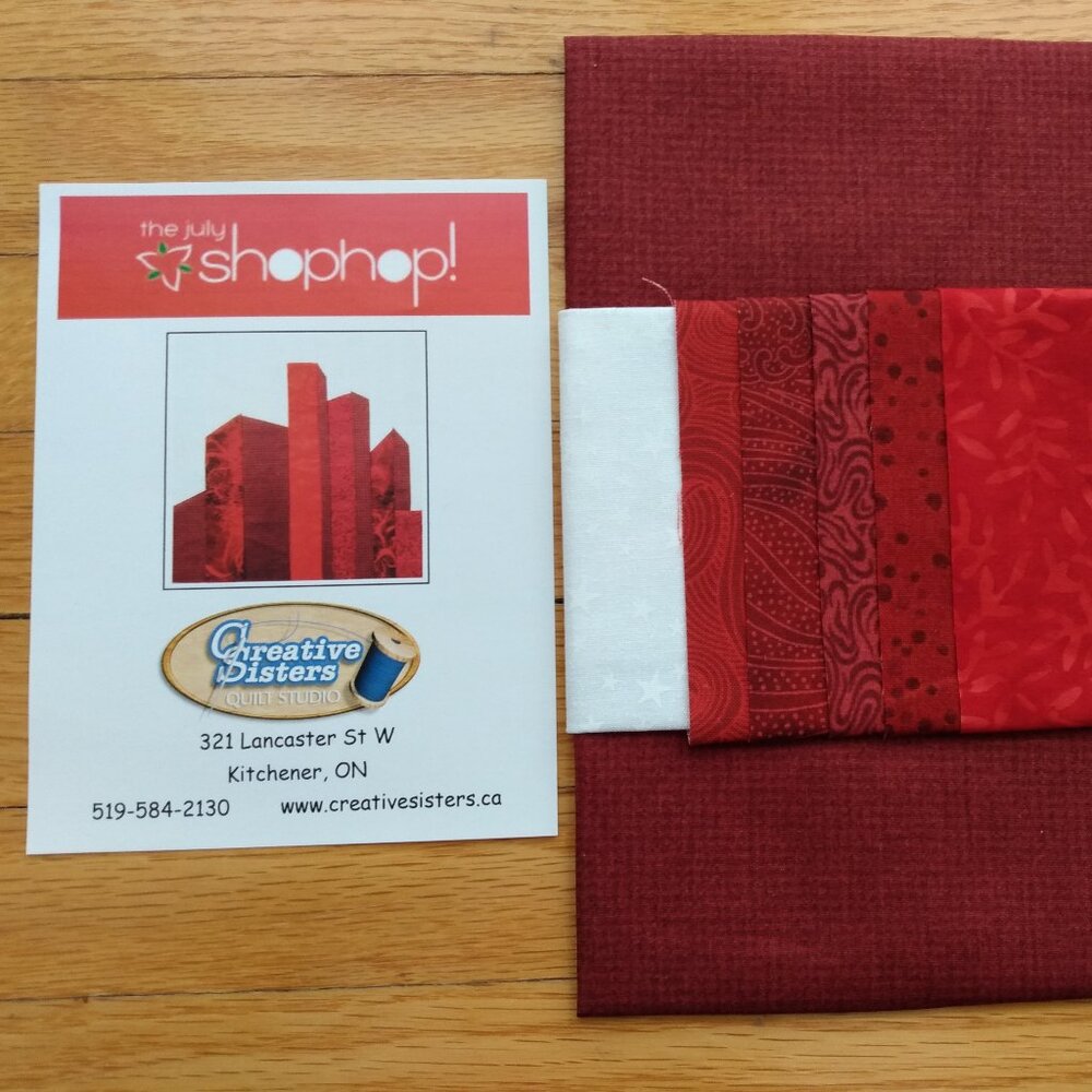 Quilt Block with Fabric Sewing Pattern Skyscraper Buildings Shop Hop July 2014